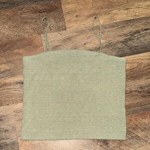 American Eagle Women's Green Spaghetti Strap Crop Top Tank Size Medium